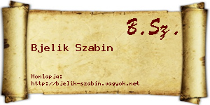 Bjelik Szabin névjegykártya